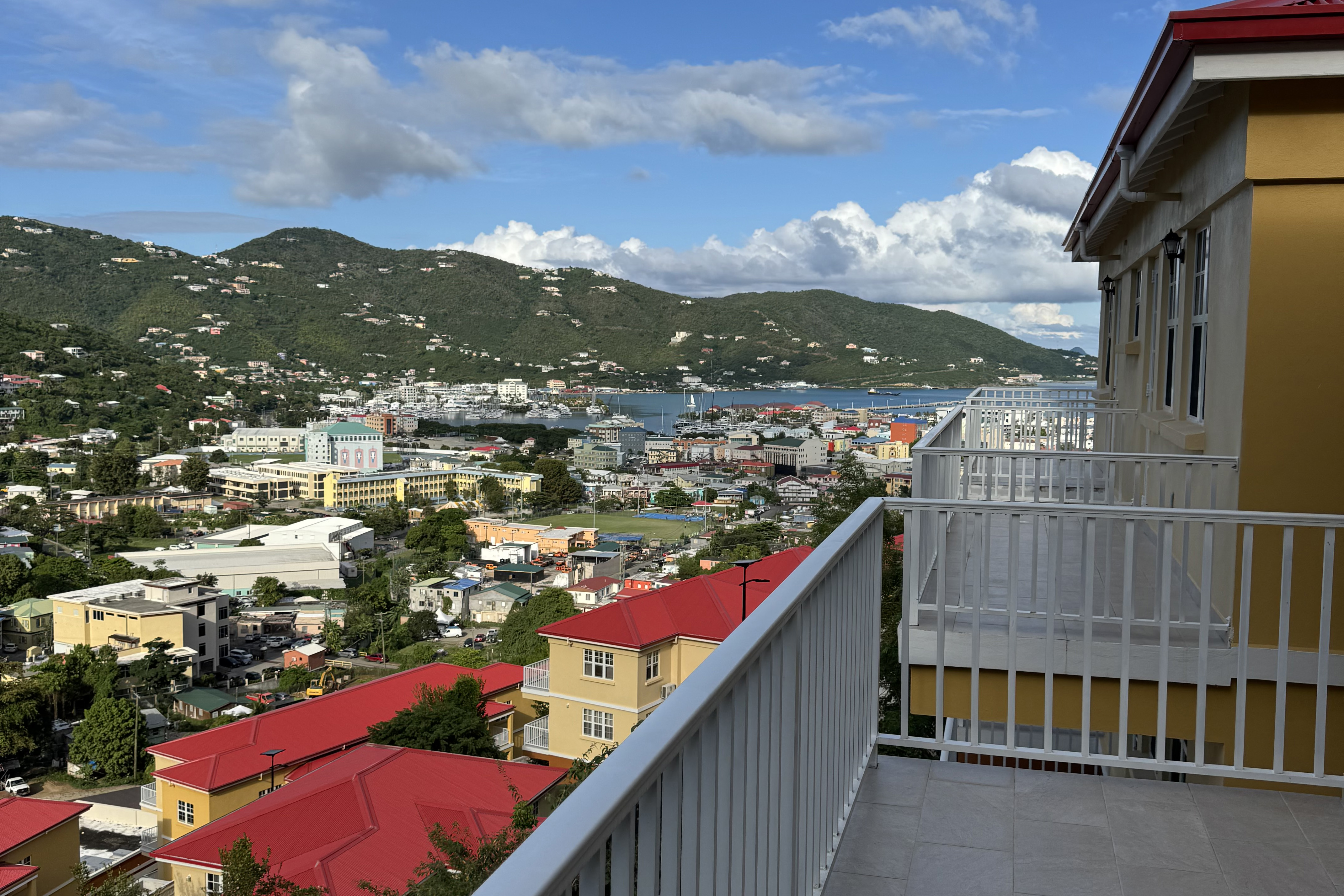 view from balcony of student housing